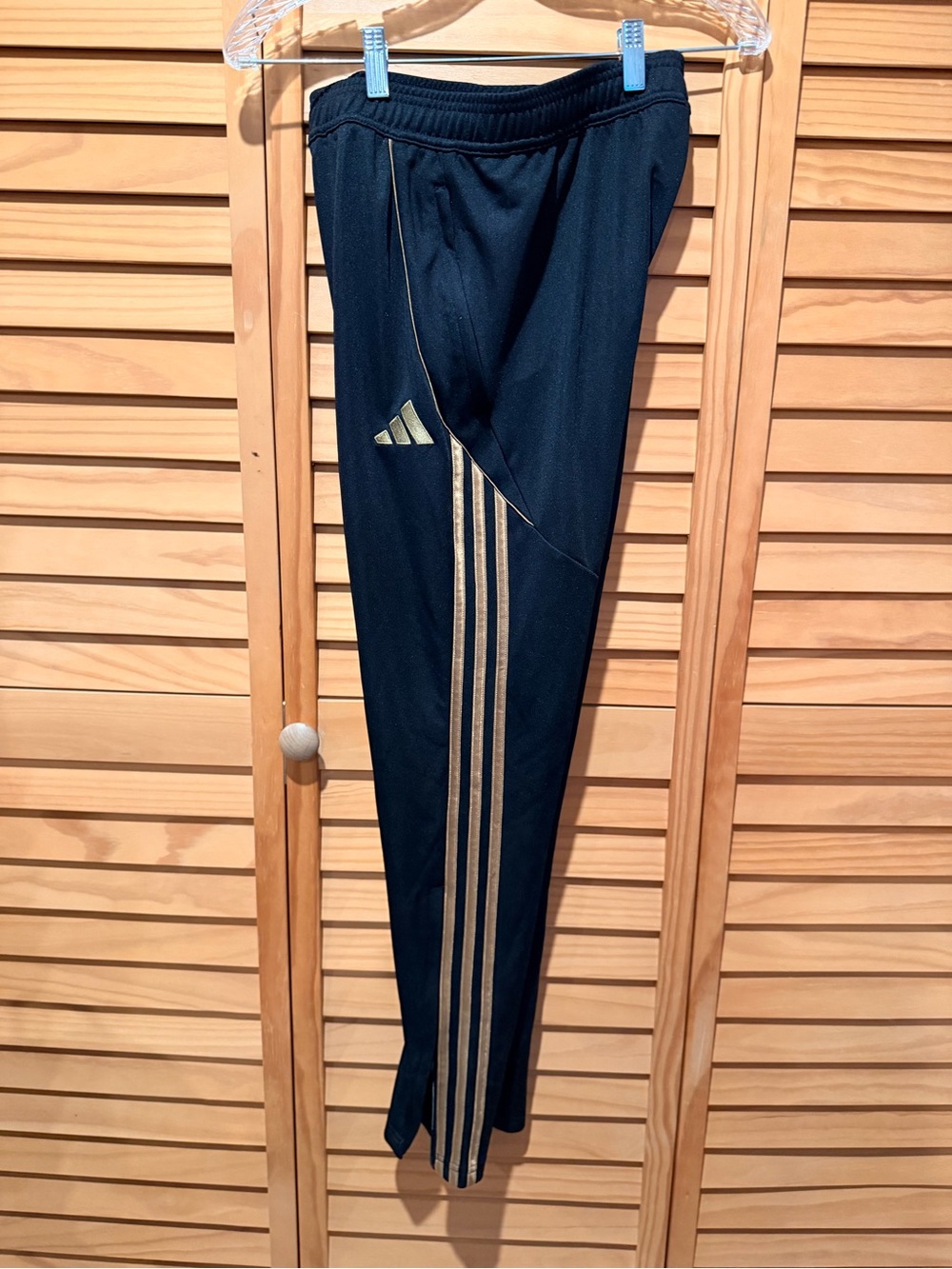 adidas Tiro Gold and Black Track Pants Slim Fit Taper Zip